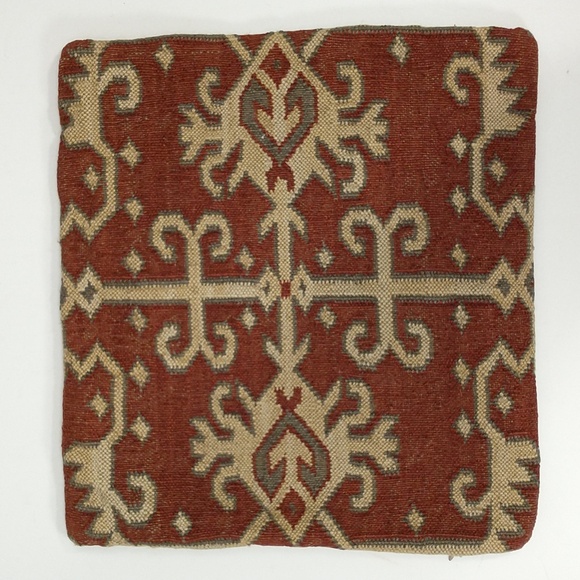 Four Carpet Woven Vintage Pillow Cases Coordinating Set Natural Fiber Zip Casing - Picture 2 of 16